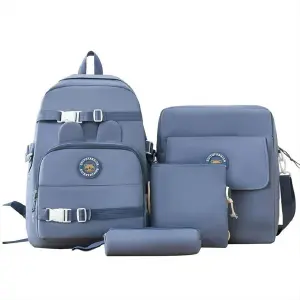 Maleta Morral 4 Piezas Escolar Bolso Az