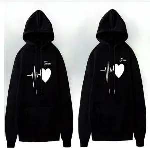 Buzo, Saco Hoodie Negro Corazon electro