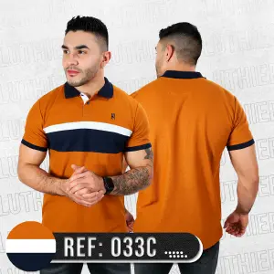 Polo Combinada 033C: Estilo y Comodidad en Cada Detalle - 033C POLO COMBINADA  OCRE AZUL OSCURO