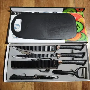 SET CUCHILLOS 7 PIEZAS COLOR NEGRO