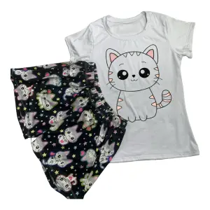 Pijama Piel de durazno Niña Gatita