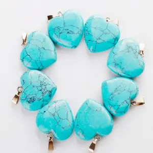 Collar Corazon Cuarzo Turquesa