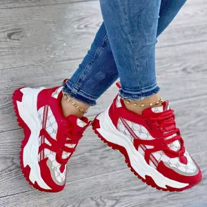 Tenis Prada suela alta Rojo Tmon