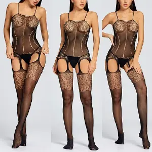 Lenceria malla completa transparente