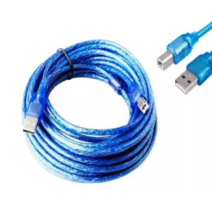 Cable Impresora 10 Metros Blindado Azul