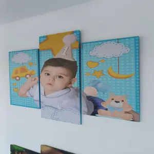 Cuadro Oso Bebé infantil en 3 piezas