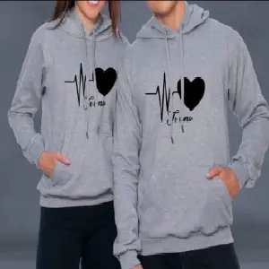 Buzo, Buso Hoodie corazon electrico Gris