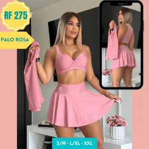 RF 275 Conjunto Faldashort 3 piezas: Elegancia y comodidad en un solo conjunto - RF 275 Conjunto Faldashort 3 piezas