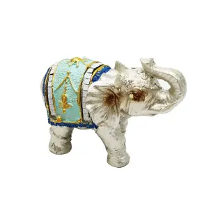 Elefante Plateado X 7 Vintage Decoración