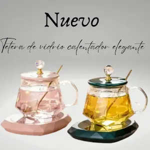 Tetera de vidrio calentador elegante Ros