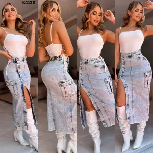 FALDA LARGA TELA STRECH