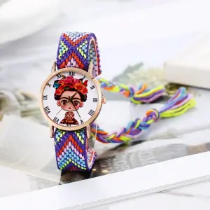 Reloj Frida Tejido Hilos Artesanal Mujer