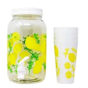 Set Jarra Bebidas 3.8Lts 4 Vasos Plastic