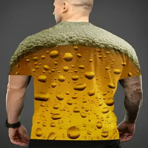 Camiseta Estampada 3D, Cerveza