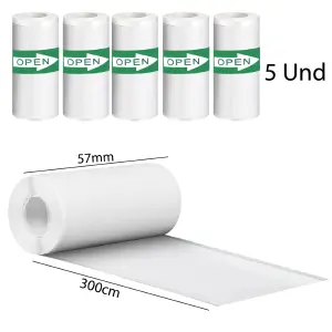 Combo X5 Papel Térmico Adhesivo 57mm-3mt