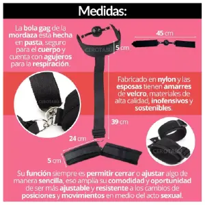 Amarre Sexual Sometedor Esposas + Mordaz