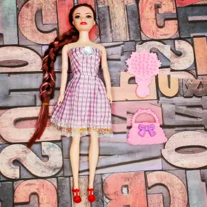 Muñeca Princesa Vestido Cuadros Juguete
