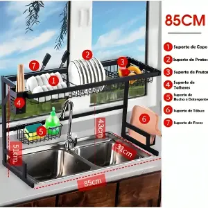 Escurridor de Platos 85cm en Acero