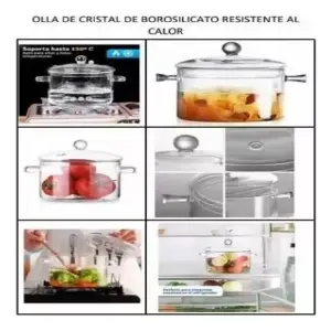 Olla De Vidrio De Borosilicato Con Tapa