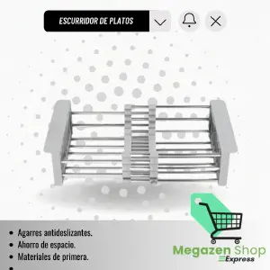 ESCURRIDOR DE PLATOS METALICO PLEGABLE