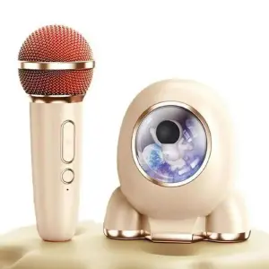 Parlante Karaoke Astronauta Beige