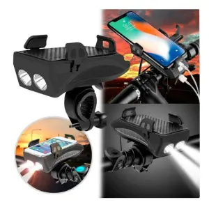 Linterna Bicicleta Pito Holder Cel 4 en 1: ¡Tu Compañera Ideal para Ciclismo Nocturno! - Linterna Bicicleta Pito Holder Cel 4en1