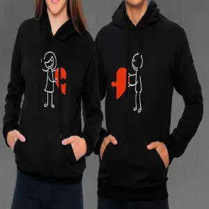 Buzos, Hoodies Parejas mitad corazon neg