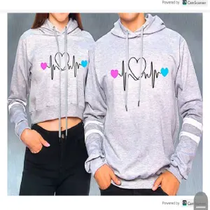 Buzo, Buso Hoodie corazon gris