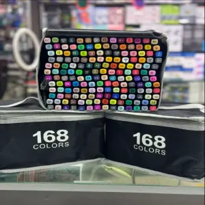 KIT DE MARCADORES DE 168 PZS DOBLE PUNTA