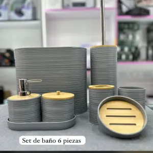 SET DE BAÑO 6 PIEZAS: Elegancia y funcionalidad para tu baño - SET DE BAÑO 6 PIEZAS