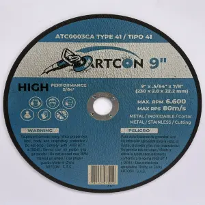Disco de Corte de 9" - Potencia y Precisión para tus Proyectos - DISCO DE CORTE DE 9