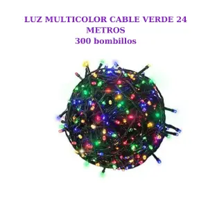 Ilumina tus Fiestas con Luz Navideña de Cable Verde de 24 Metros - LUZ DE NAVIDAD CABLE VERDE 24 METROS