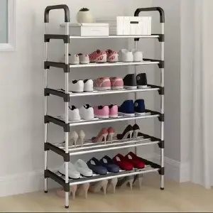 Zapatero de 6 Niveles en Aluminio: ¡Organización y Estilo para tu Hogar! - ZAPATERO DE 6 NIVELES EN ALUMINIO