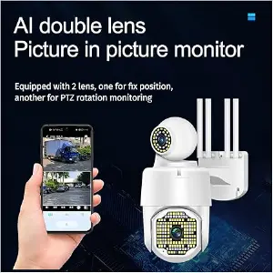 Cámara de Seguridad Doble Lente con Giro 360°: Visión Panorámica y Tranquilidad Total ⚡ - Cámara seguridad Doble Lente Giro 360° ⚡