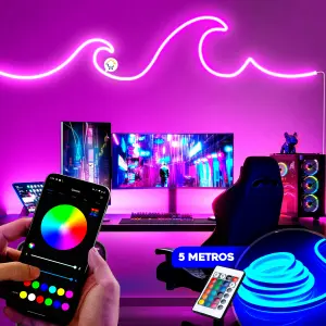 Ilumina tu Espacio con Cinta RGB Neón Flex Wifi Manguera SM2D60 - Cinta RGB Neón Flex Wifi Manguera SM2D60
