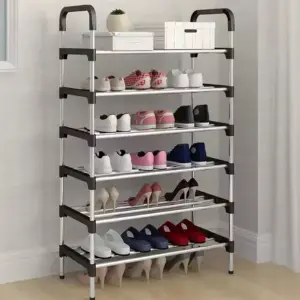 Organizador de Zapatos Metálico de 6 Niveles: ¡Adiós al desorden! - Organizador Zapatero Metálico 6 Niveles