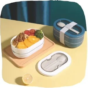 Lonchera Portacomida de Fibra con 2 Niveles: Tu Solución Ideal para Comidas Saludables - Lonchera Portacomida Fibra 2 Niveles