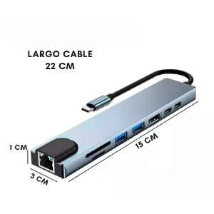 Adaptador USB-C 8 en 1: Tu Centro de Conexión Definitivo - Adaptador Usb C 8 En 1 Multipuerto Hub U