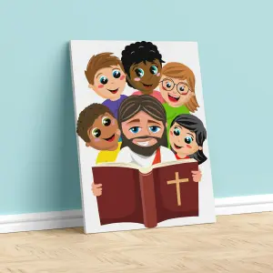 JESÚS NIÑOS LIENZO 05: Arte Sacro para Corazones Jóvenes - JESÚS NIÑOS LIENZO 05