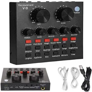 Mezclador de Audio v8 Bluetooth: ¡Tu Estudio Portátil! - Tarjeta de sonido mezclador v8 bluetoot