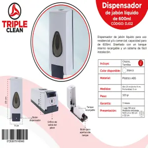 Dispensador de Jabón Líquido de 600 ml: Elegancia y Practicidad para tu Hogar - Dispensador de jabón líquido 600 ml