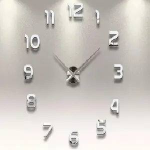 Reloj de Pared 3D Plateado: Elegancia Moderna para Tu Hogar - Reloj de Pared 3D plateado