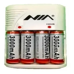 Potencia Duradera: 4 Pilas Recargables AA 3000mAh con Cargador Incluido - 4 Pilas Recargables AA 3000Mah + Carga