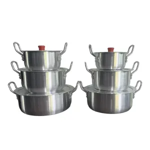 Juego de Ollas X6 Oreja Aluminio Reforzado: ¡Cocina con Estilo y Durabilidad! - Juego De Ollas X6 Oreja Aluminio Reforz