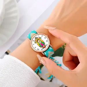 Reloj "Virgen de Guadalupe" Dorado Tejido: Elegancia y Fe en tu Muñeca - Reloj Virgen Guadalupe Dorado Tejido Art