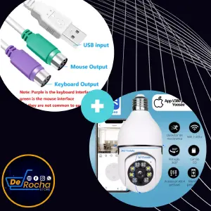 Combo de Cámara de Seguridad y Adaptador Convertidor: Vigilancia Inteligente y Conectividad Total - Combo camara seguridad+adaptador conver