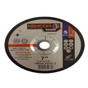 Disco de Pulir HENCON TOOL 7"x 1/4 x 7/8: Brillo Impecable y Durabilidad Profesional - DISCO DE PULIR 7"x 1/4 x 7/8 HENCON TOOL