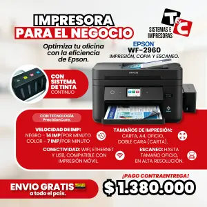 Impresora EPSON WF-2960: Tu Aliada Perfecta para el Hogar y la Oficina - Impresora EPSON WF-2960
