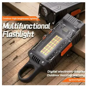 Linterna Multiusos: Tu Compañera Indispensable para Cada Aventura - Linterna Multiusos Encendedor Alarma