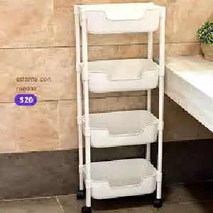 Carrito Multifuncional de 4 Niveles con Ruedas: ¡Organización y Movilidad Sin Esfuerzo! - CARRITO MULTIFINCIONAL 4 NIVELES CON RUE